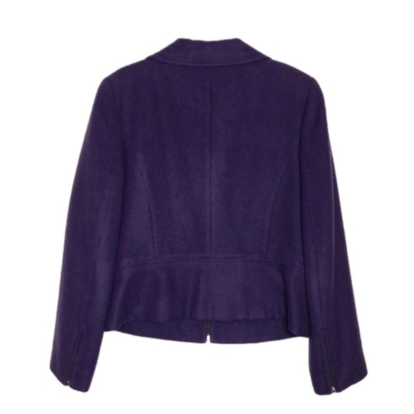 ANDEAN TRADITION - Alpaca Wool Purple Zip Front Blazer w/ Pockets - Size Medium - Picture 3 of 8
